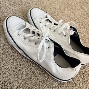 White Classic Low-Top Canvas Sneakers